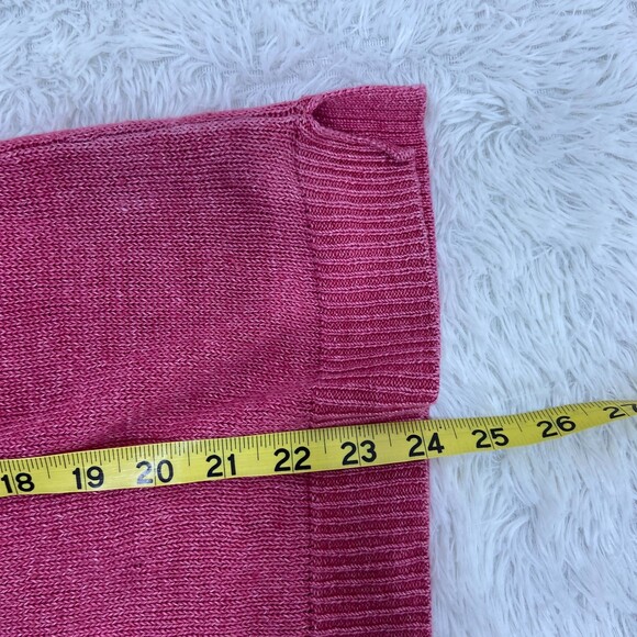 Talbots 100% Linen Red Pullover V-Neck Sweater Women's sz M - Picture 6 of 8